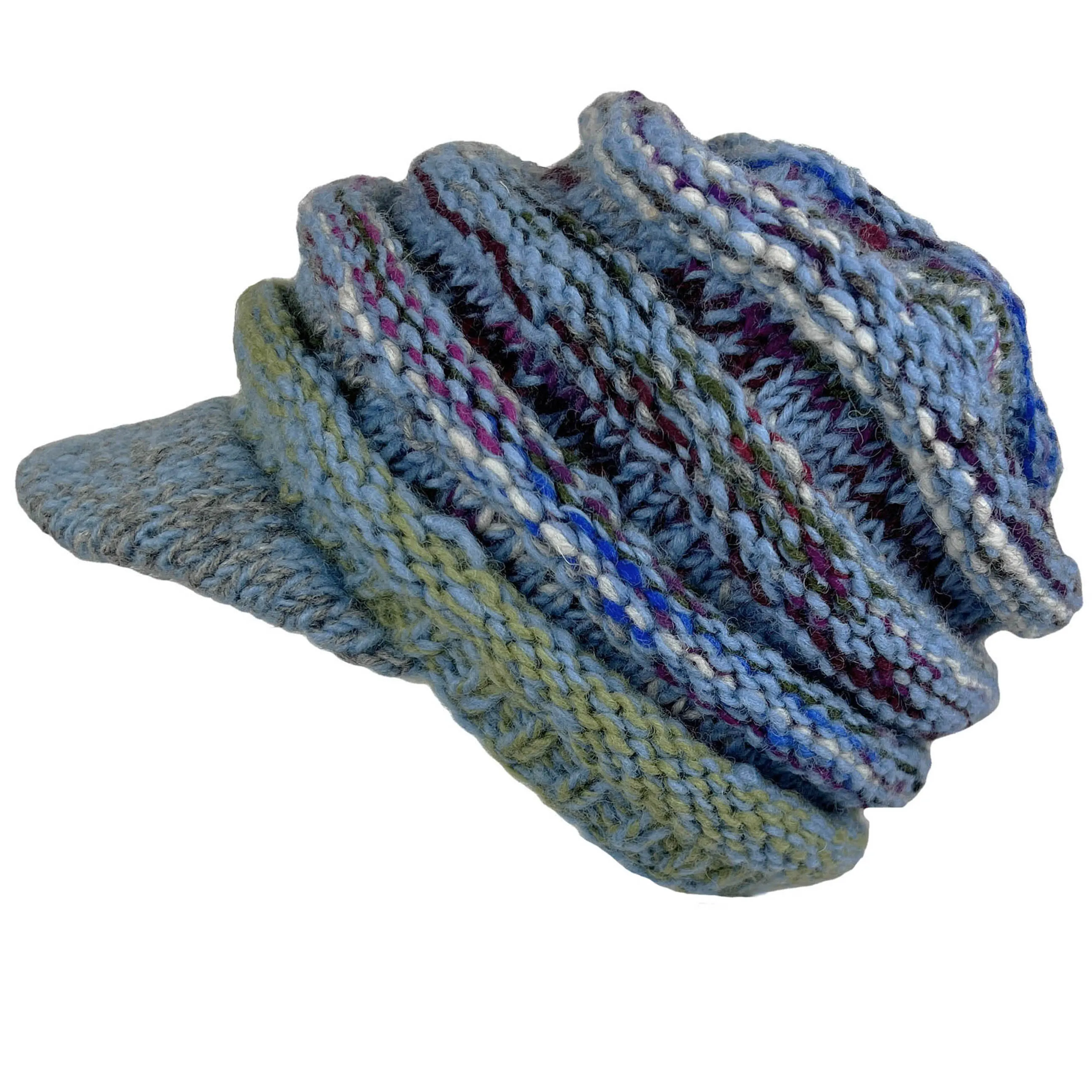 1417 Knit Beanie Hats Mitten Women Ribbed Slouchy Mismatched Fleeced Lined