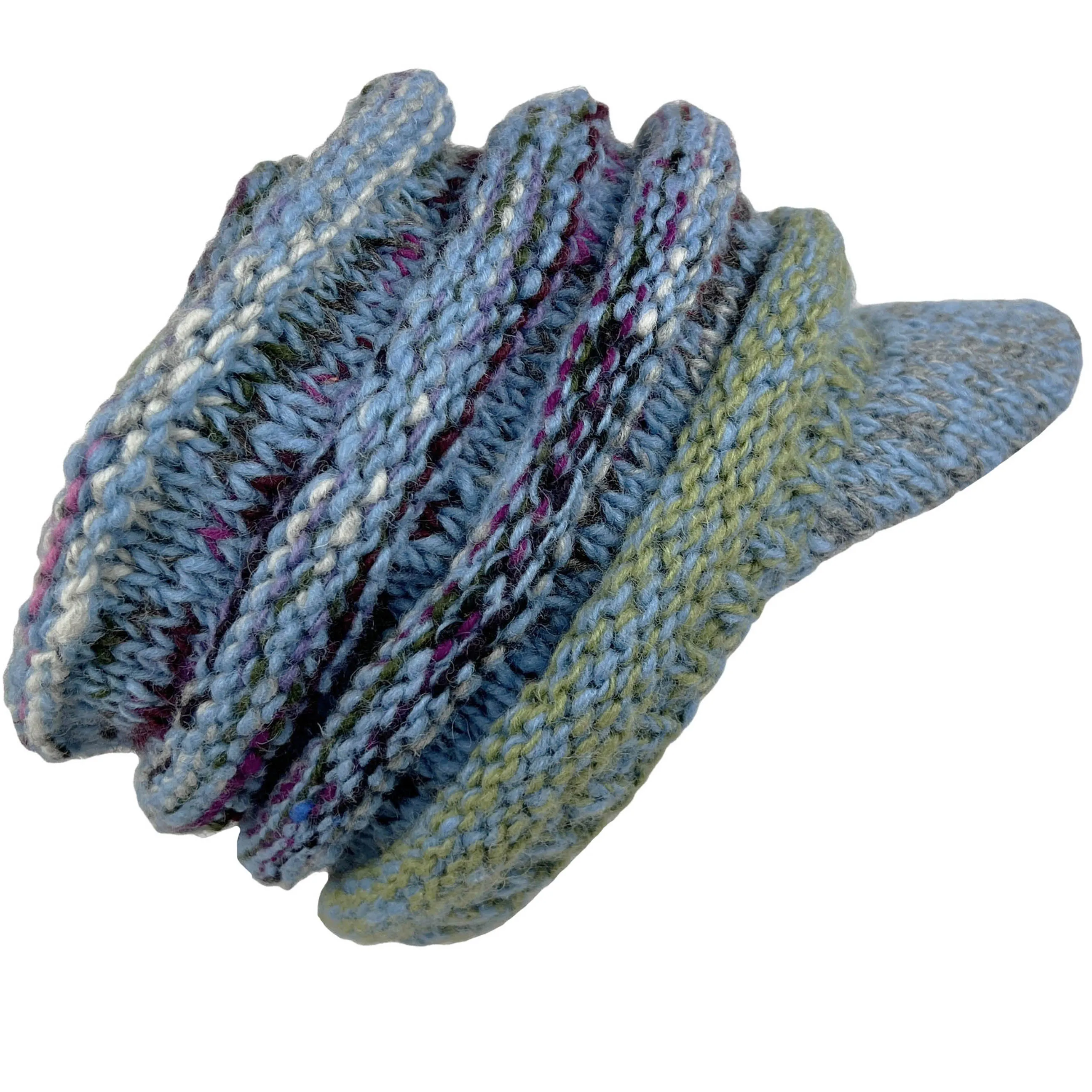 1417 Knit Beanie Hats Mitten Women Ribbed Slouchy Mismatched Fleeced Lined