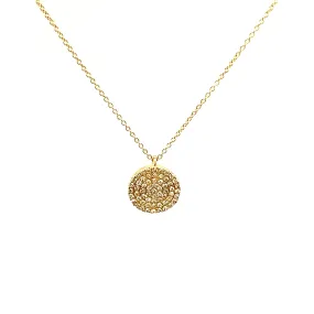 14K Gold & Diamond Disk Pendant