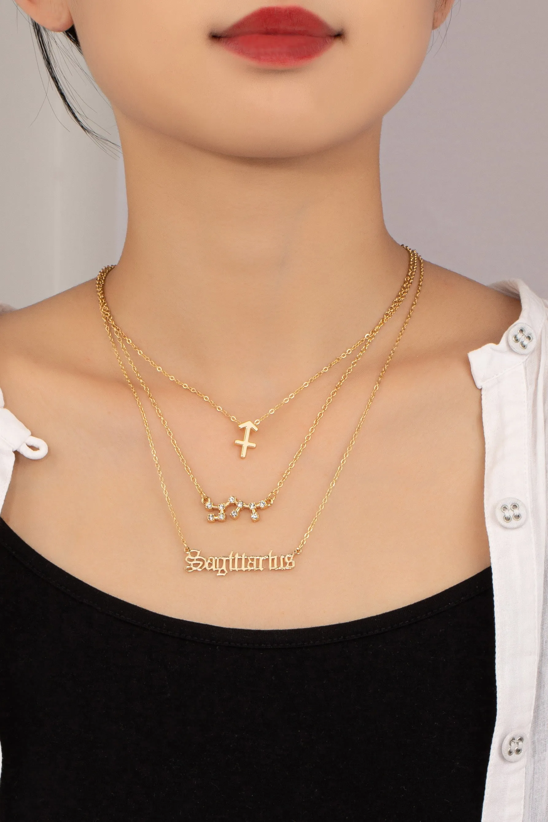 3-Piece Zodiac Constellation Pendant Necklaces