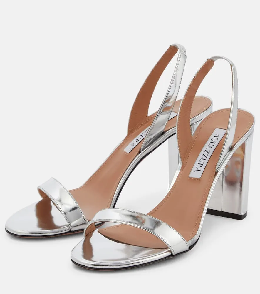 Aquazzura So Nude 85 metallic leather sandals
