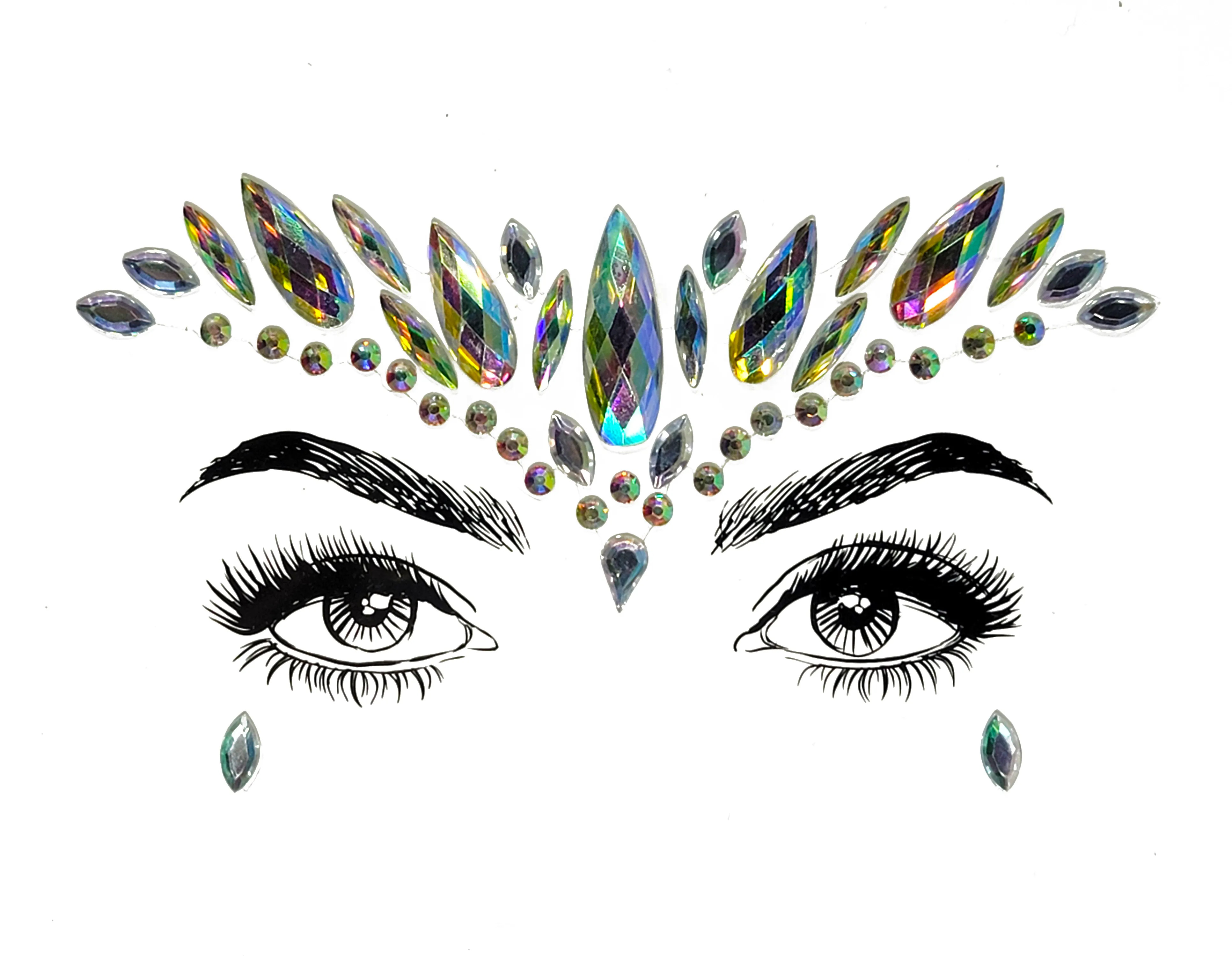 Ganga Face Gem Stickers