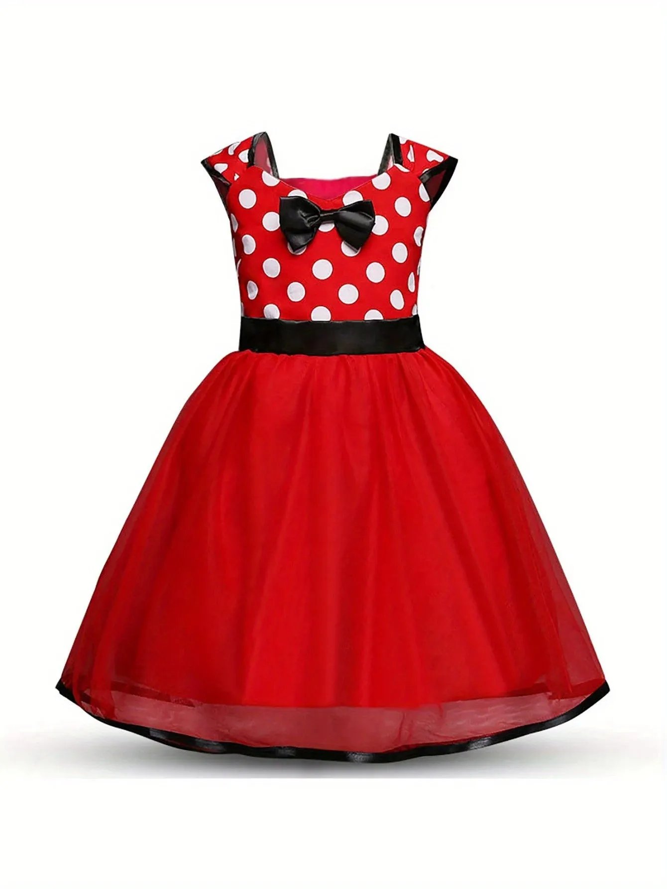 Kamo Mouse Polka Dots Princess Pageant Dresses, Girls Fancy Dress, Cute Clothing For Babies And Toddlers With Polka Dots, Clothes For Baby Girls