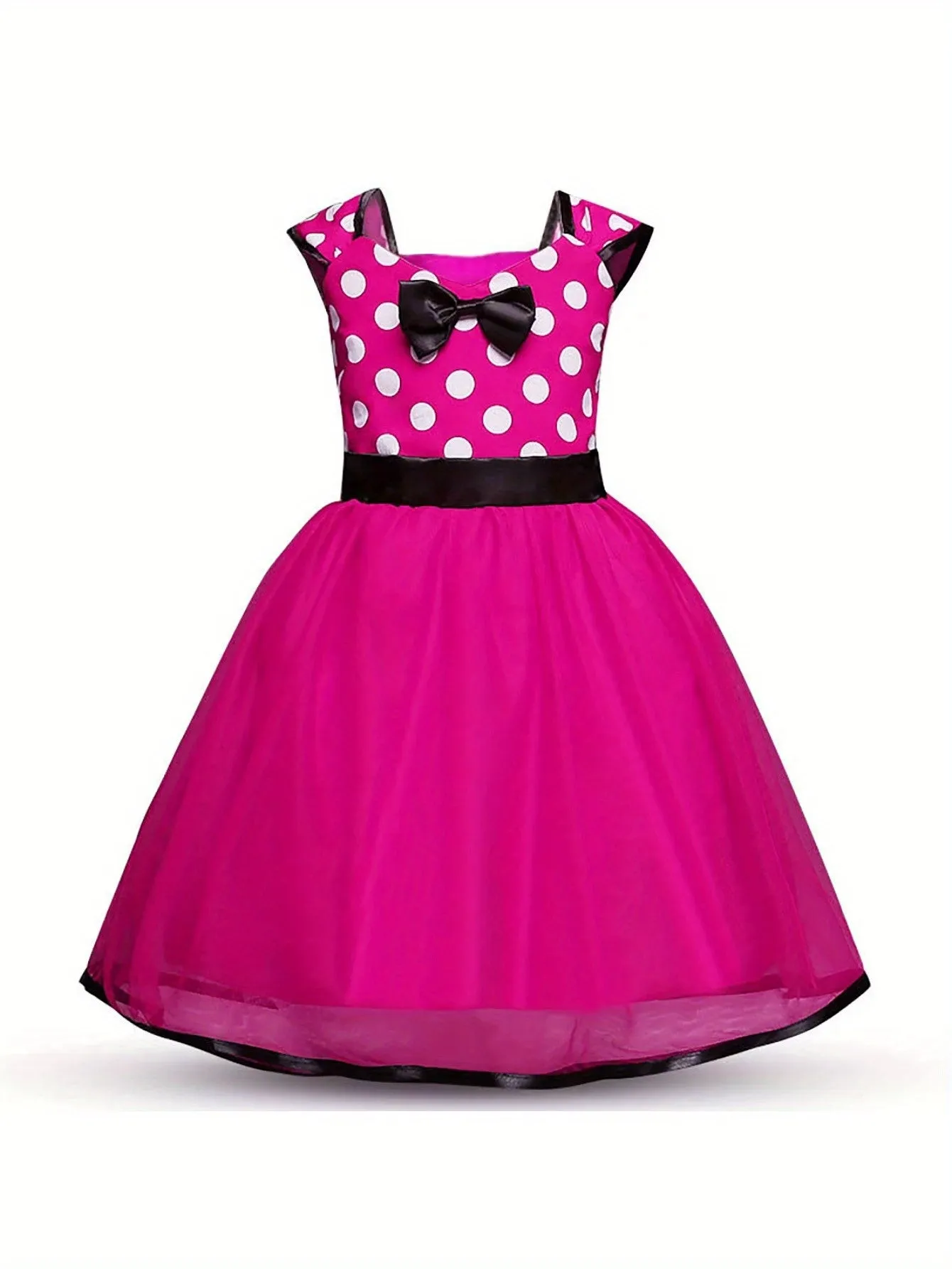 Kamo Mouse Polka Dots Princess Pageant Dresses, Girls Fancy Dress, Cute Clothing For Babies And Toddlers With Polka Dots, Clothes For Baby Girls