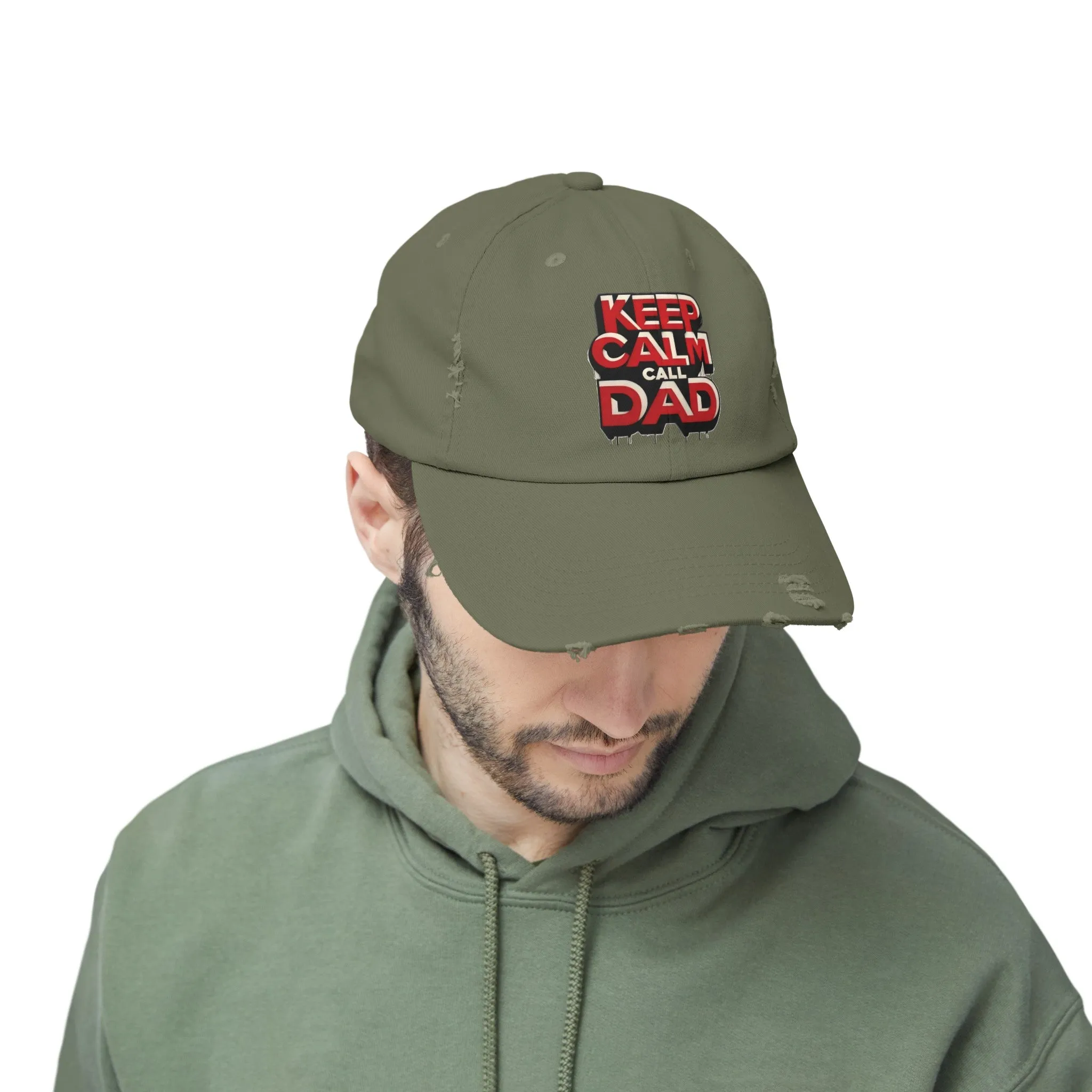 Keep Calm, Call Dad Distressed Cap (Unisex)