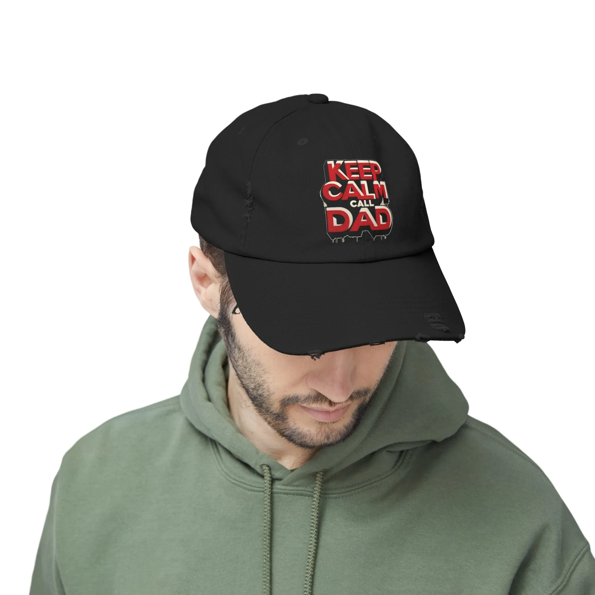 Keep Calm, Call Dad Distressed Cap (Unisex)