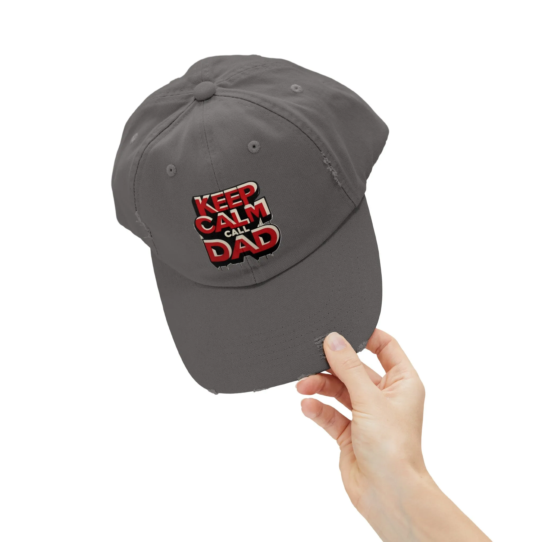 Keep Calm, Call Dad Distressed Cap (Unisex)