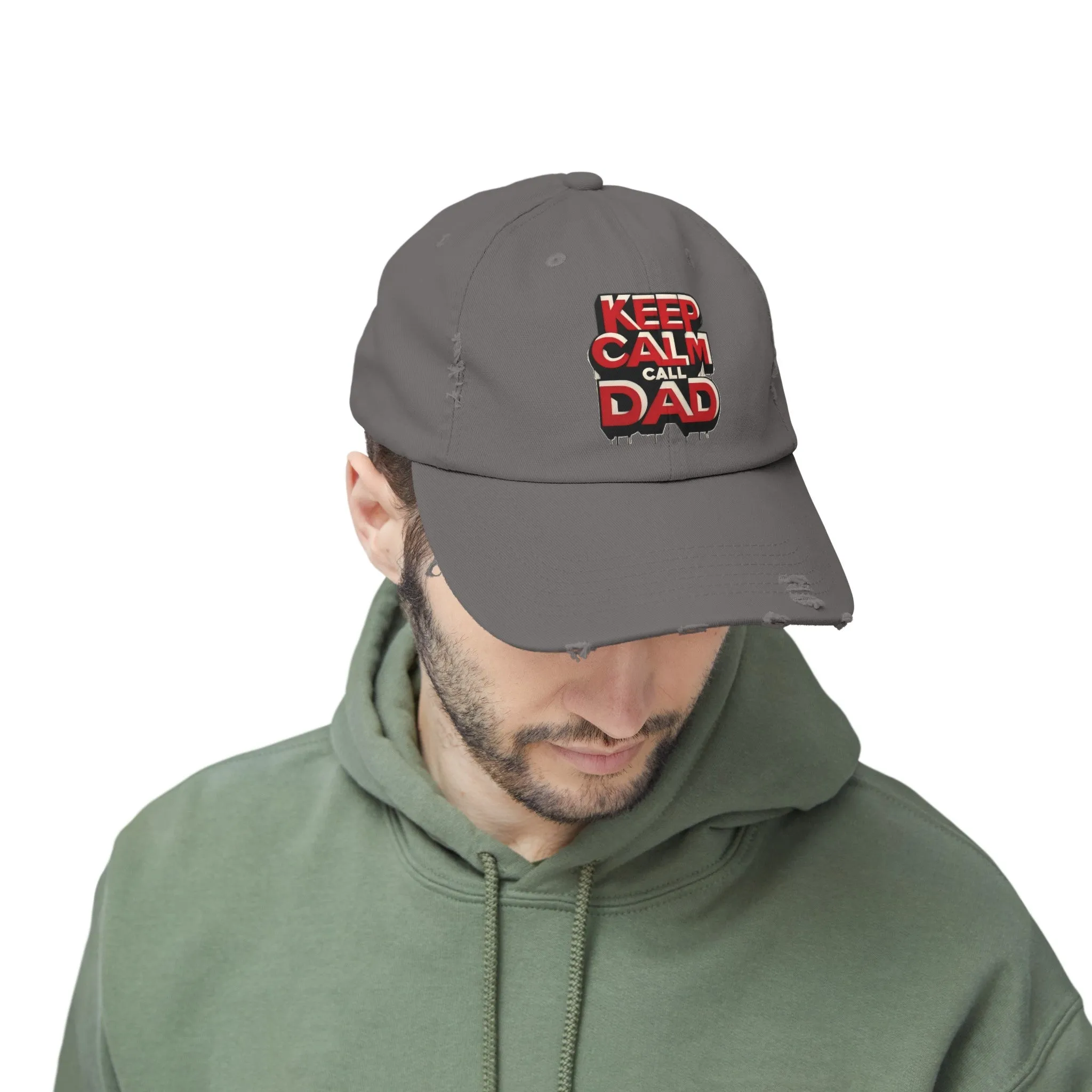 Keep Calm, Call Dad Distressed Cap (Unisex)
