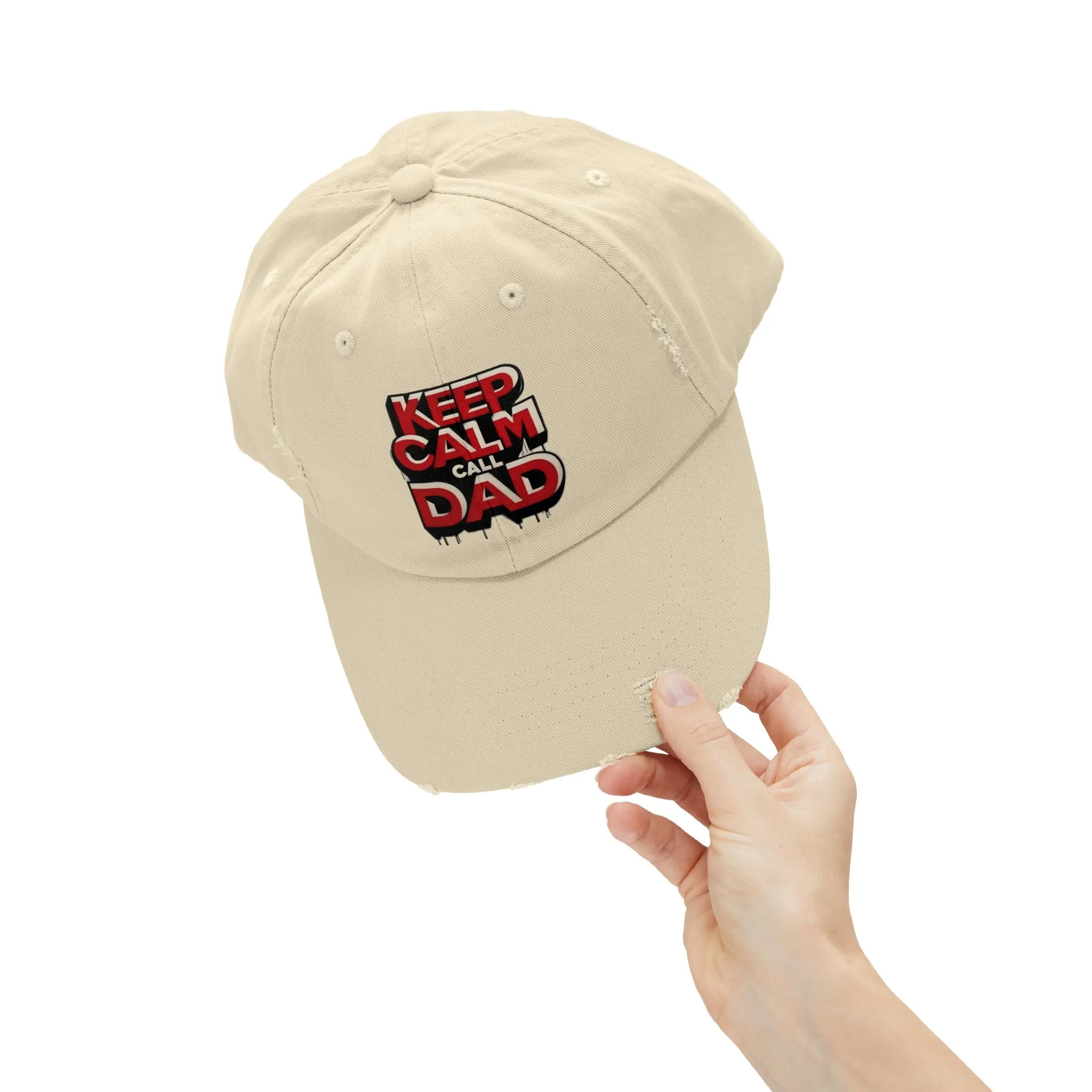 Keep Calm, Call Dad Distressed Cap (Unisex)