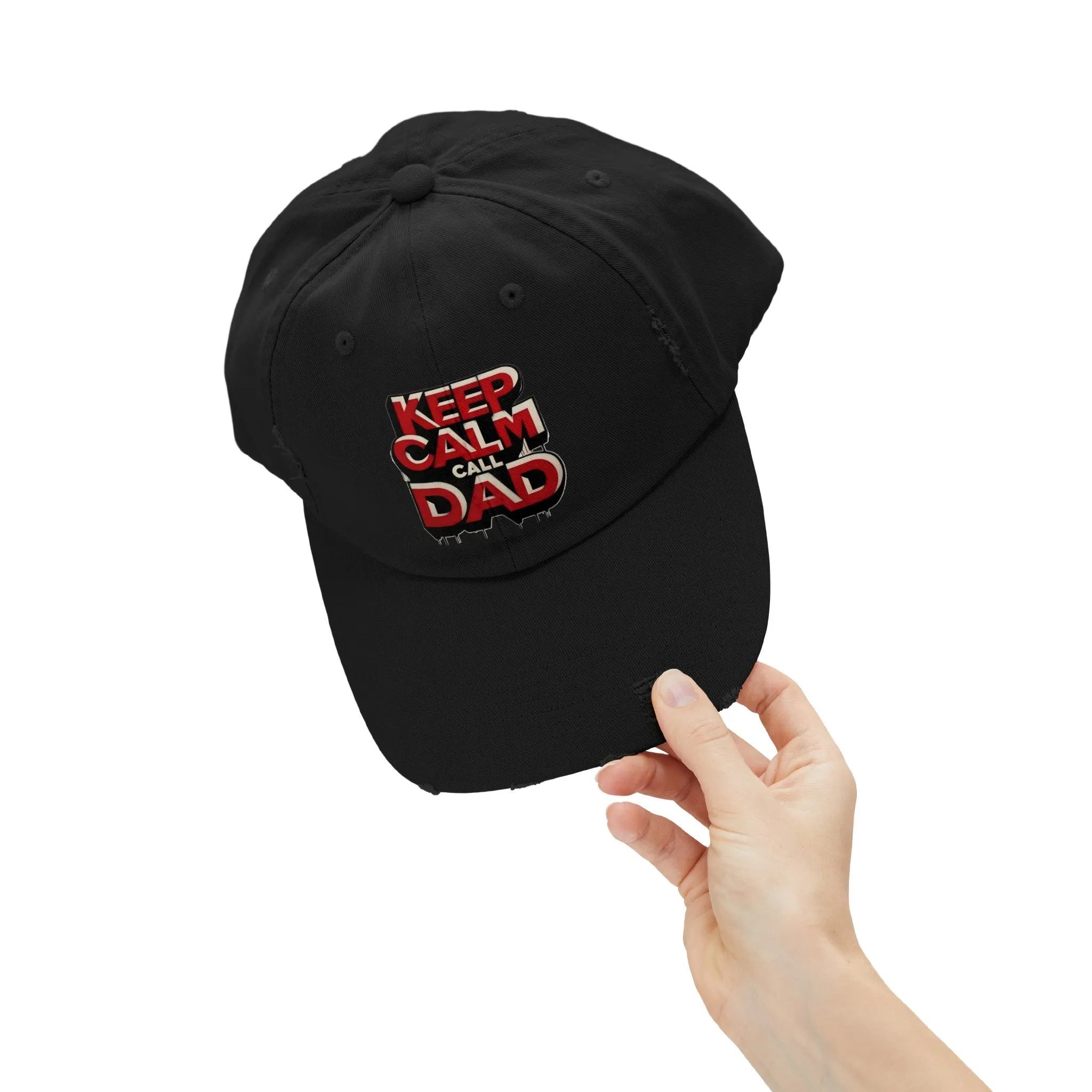 Keep Calm, Call Dad Distressed Cap (Unisex)