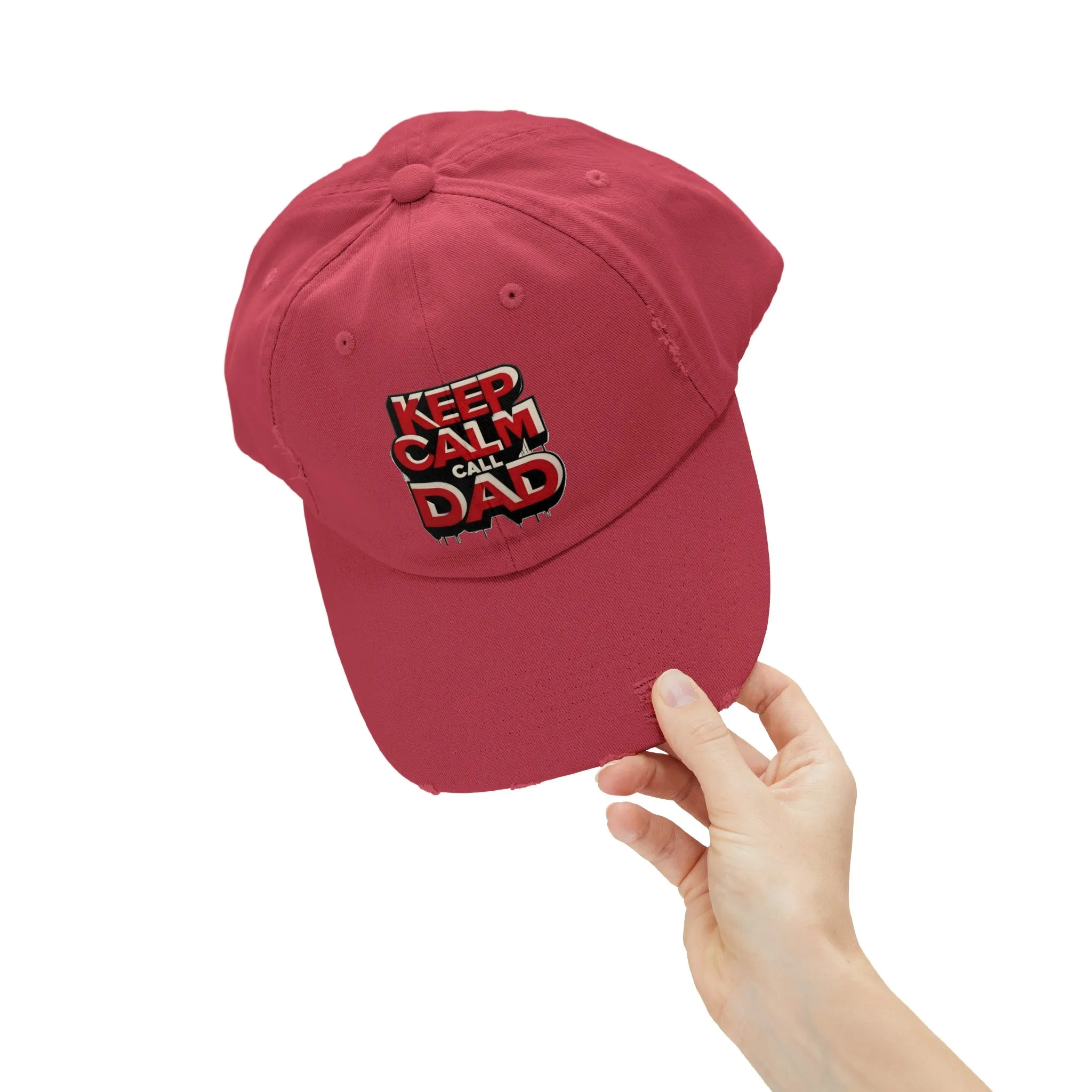 Keep Calm, Call Dad Distressed Cap (Unisex)