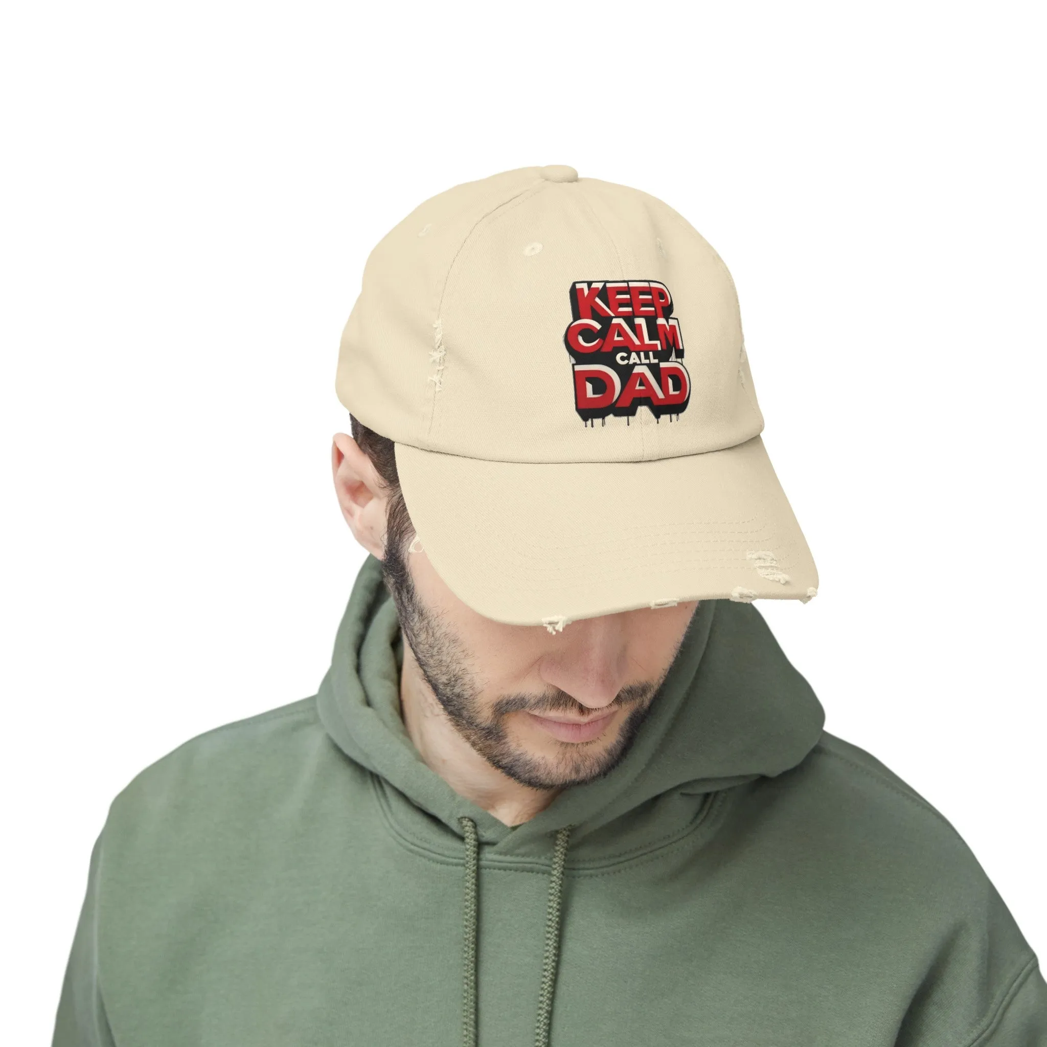 Keep Calm, Call Dad Distressed Cap (Unisex)