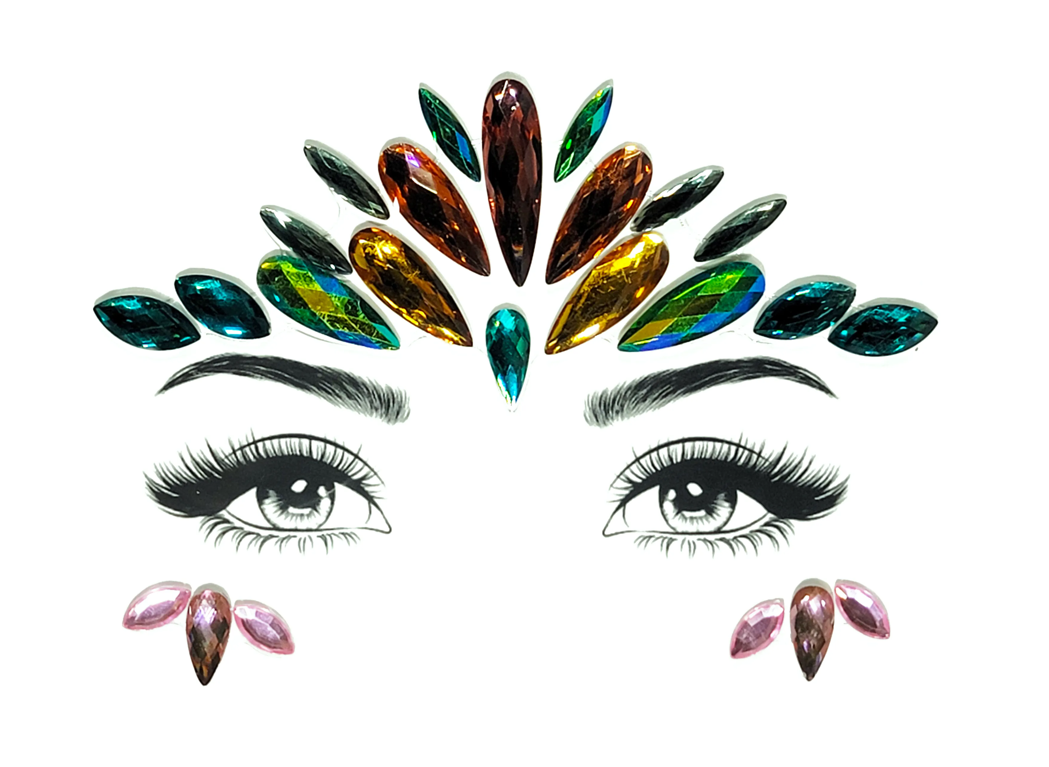 Libra Face Gem Stickers
