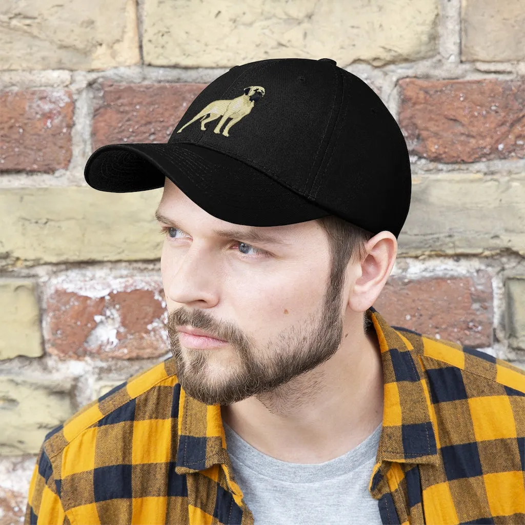 Mastiff Unisex Twill Hat, 100% Cotton Twill, 6 Panel Structure, Velcro Closure, Made in the USA!!
