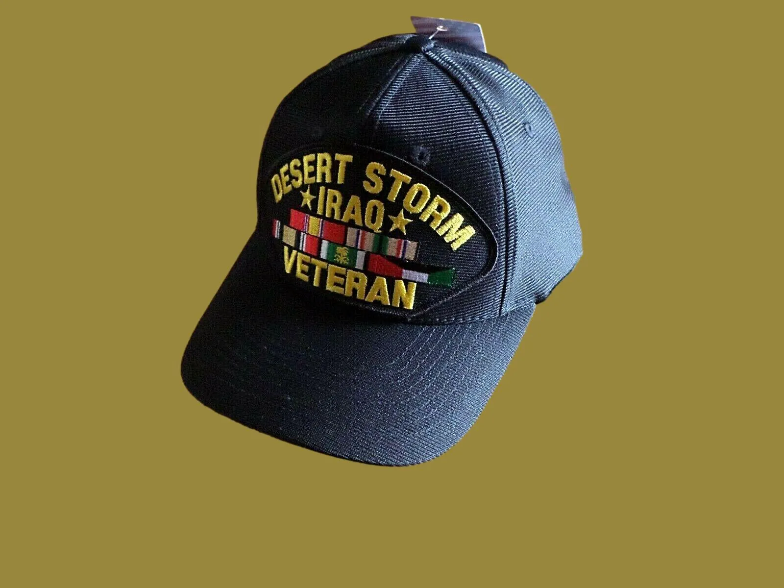 MILITARY DESERT STORM IRAQ VETERAN HAT U.S MILITARY OFFICIAL BALL CAP U.S.A MADE