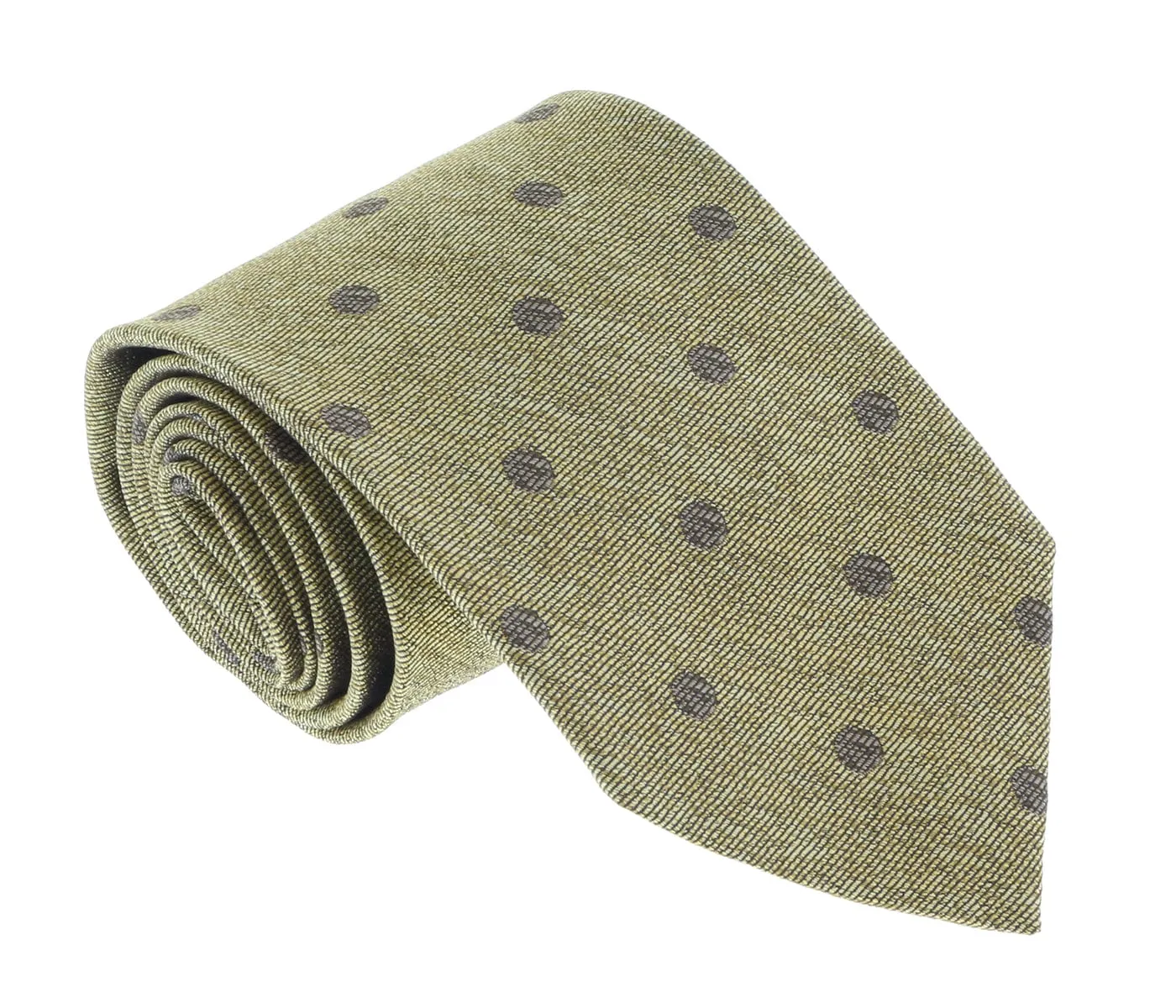 Missoni U5092 Gold/Brown Polka Dot Pure Silk Tie
