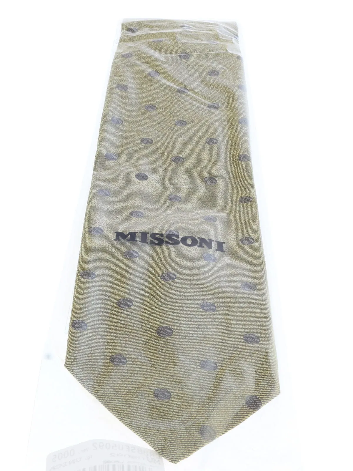 Missoni U5092 Gold/Brown Polka Dot Pure Silk Tie