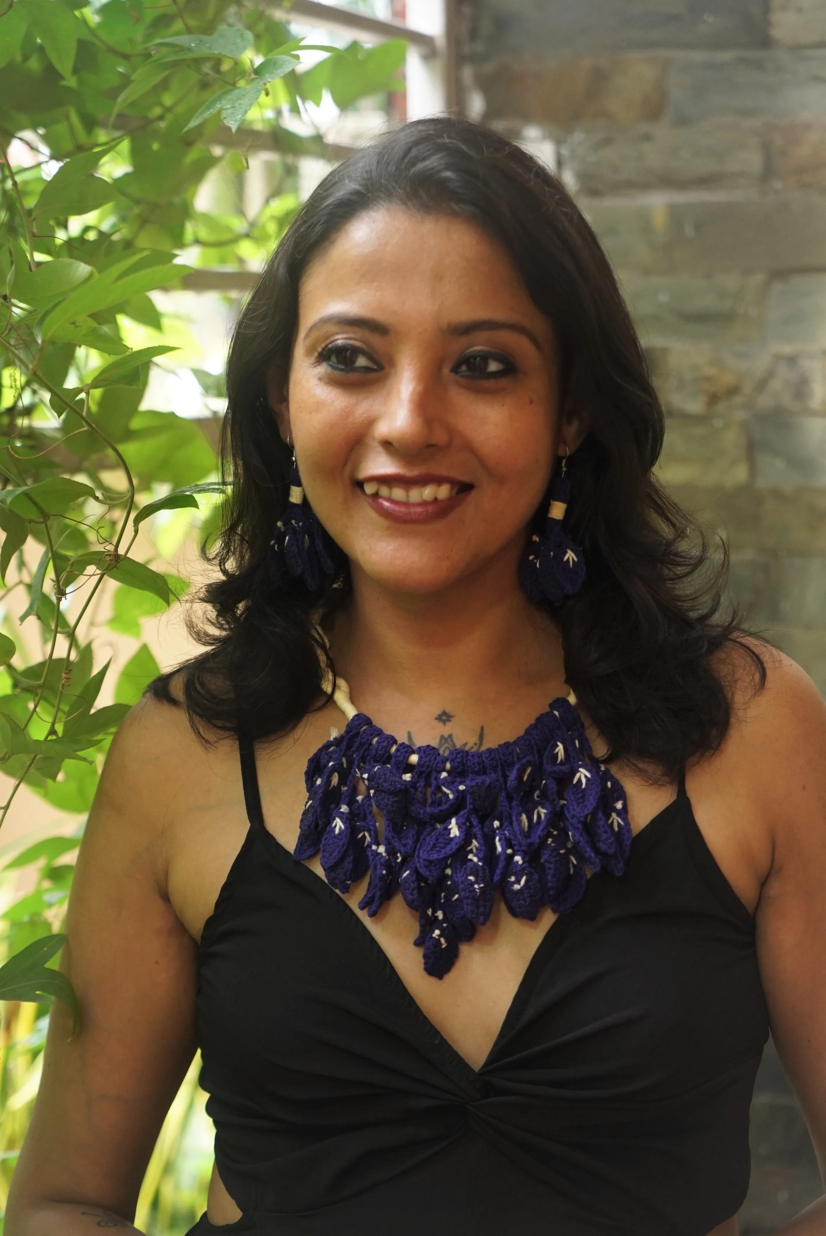 Sanaya Crochet Necklace & Earrings  set
