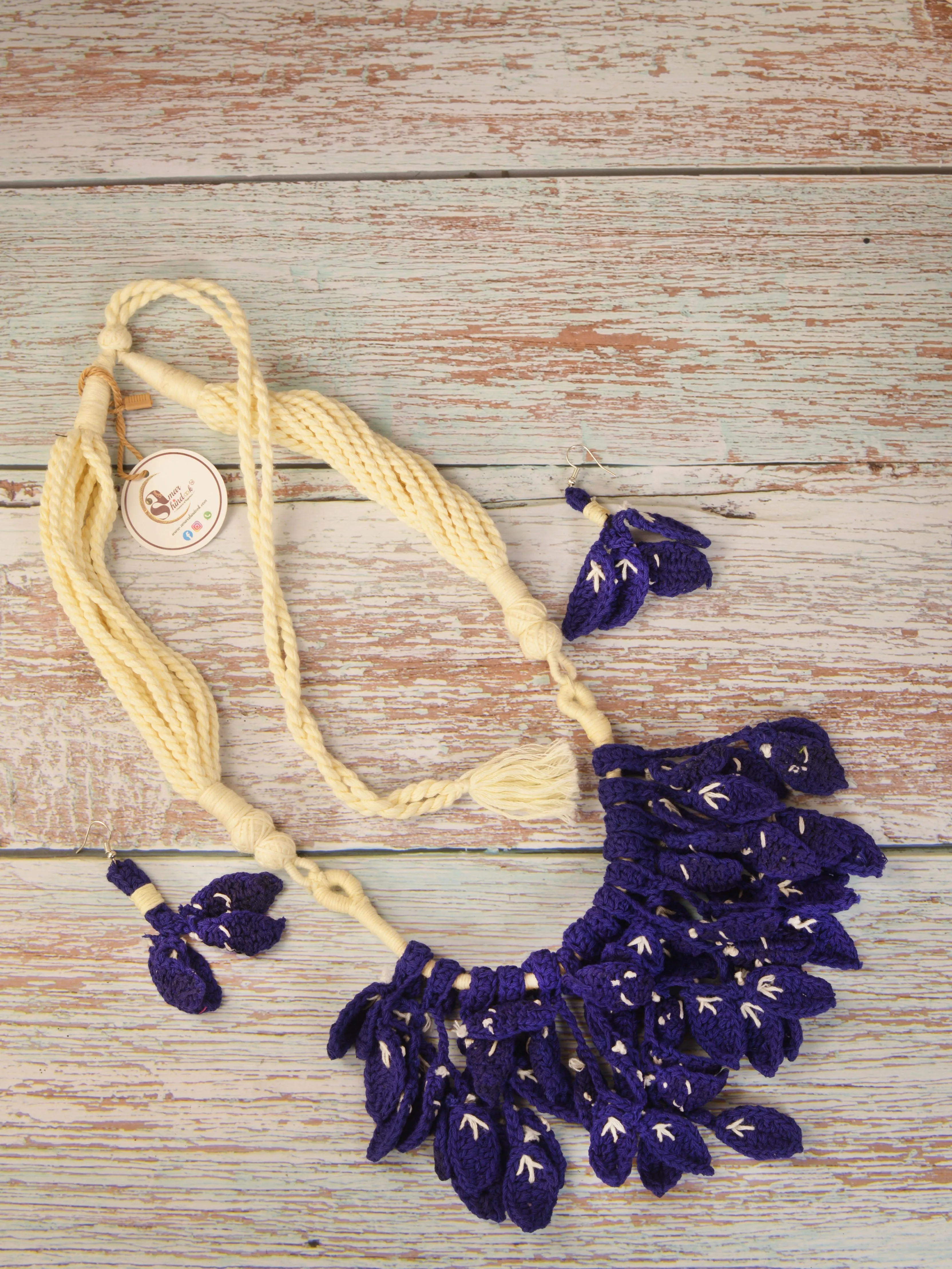 Sanaya Crochet Necklace & Earrings  set