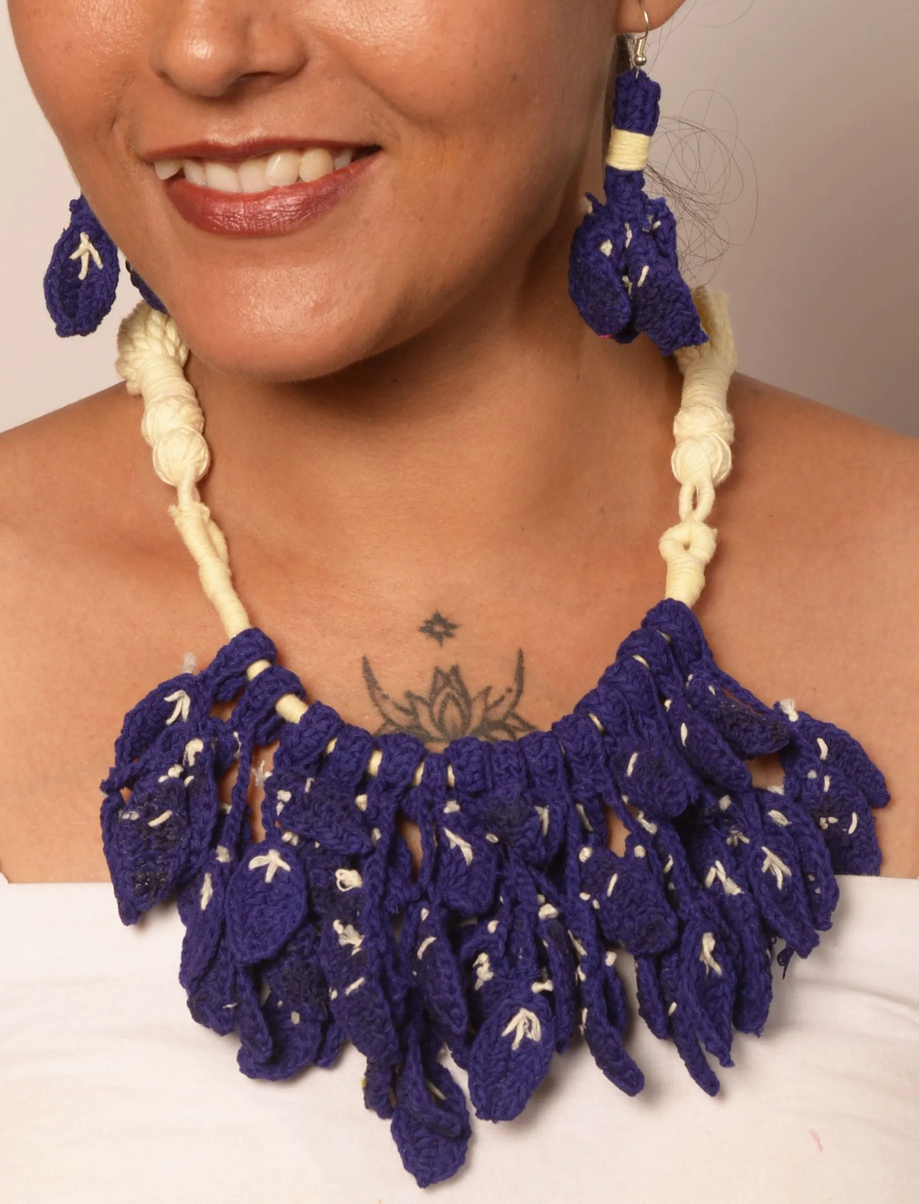 Sanaya Crochet Necklace & Earrings  set