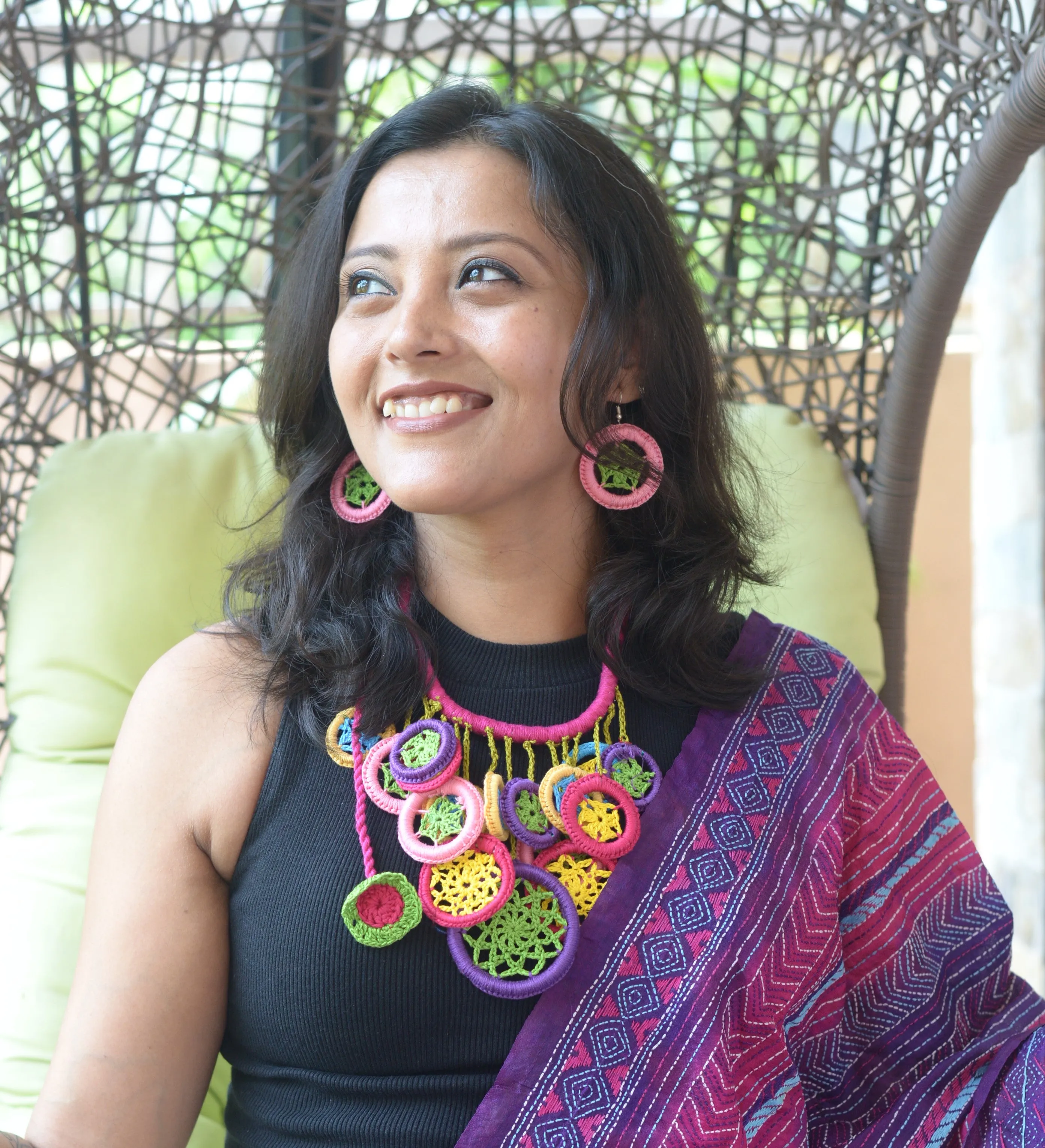 Twisha Crochet Necklace & Earrings  set
