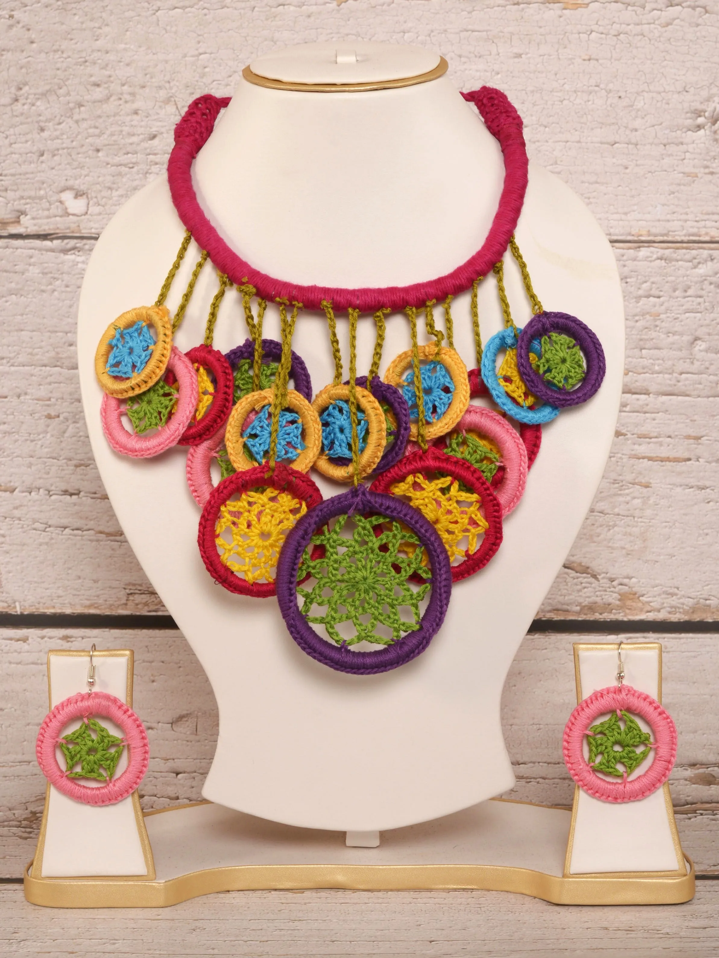 Twisha Crochet Necklace & Earrings  set