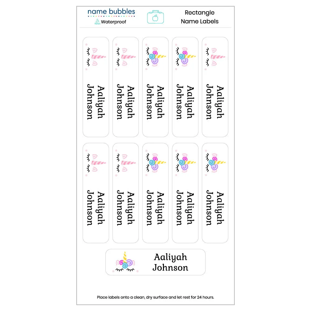 Unicorn Name Labels