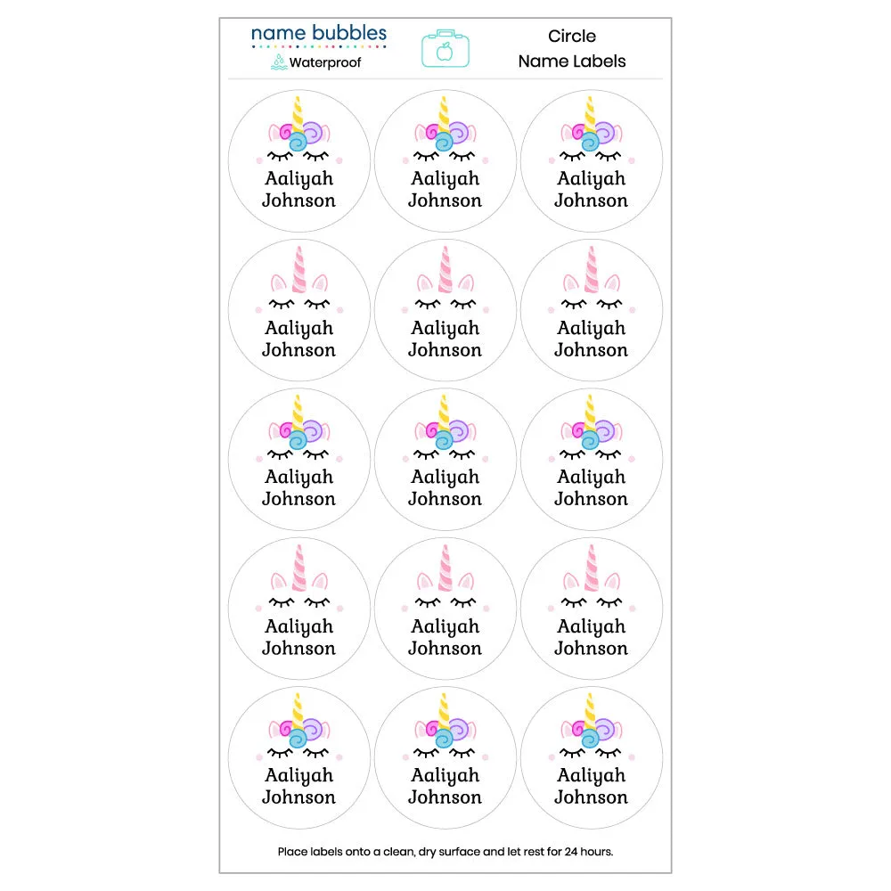 Unicorn Name Labels