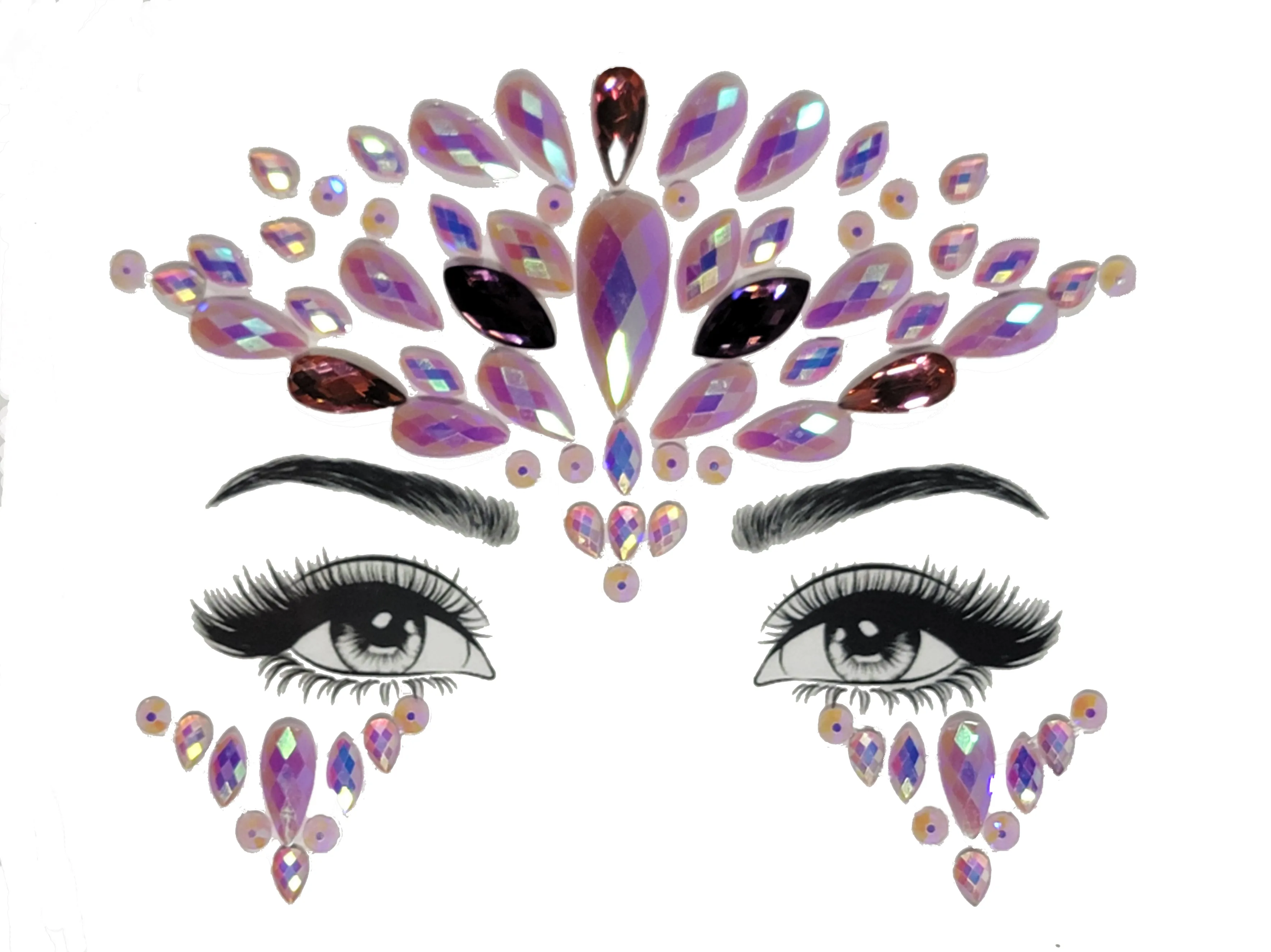 Virgo Face Gem Stickers