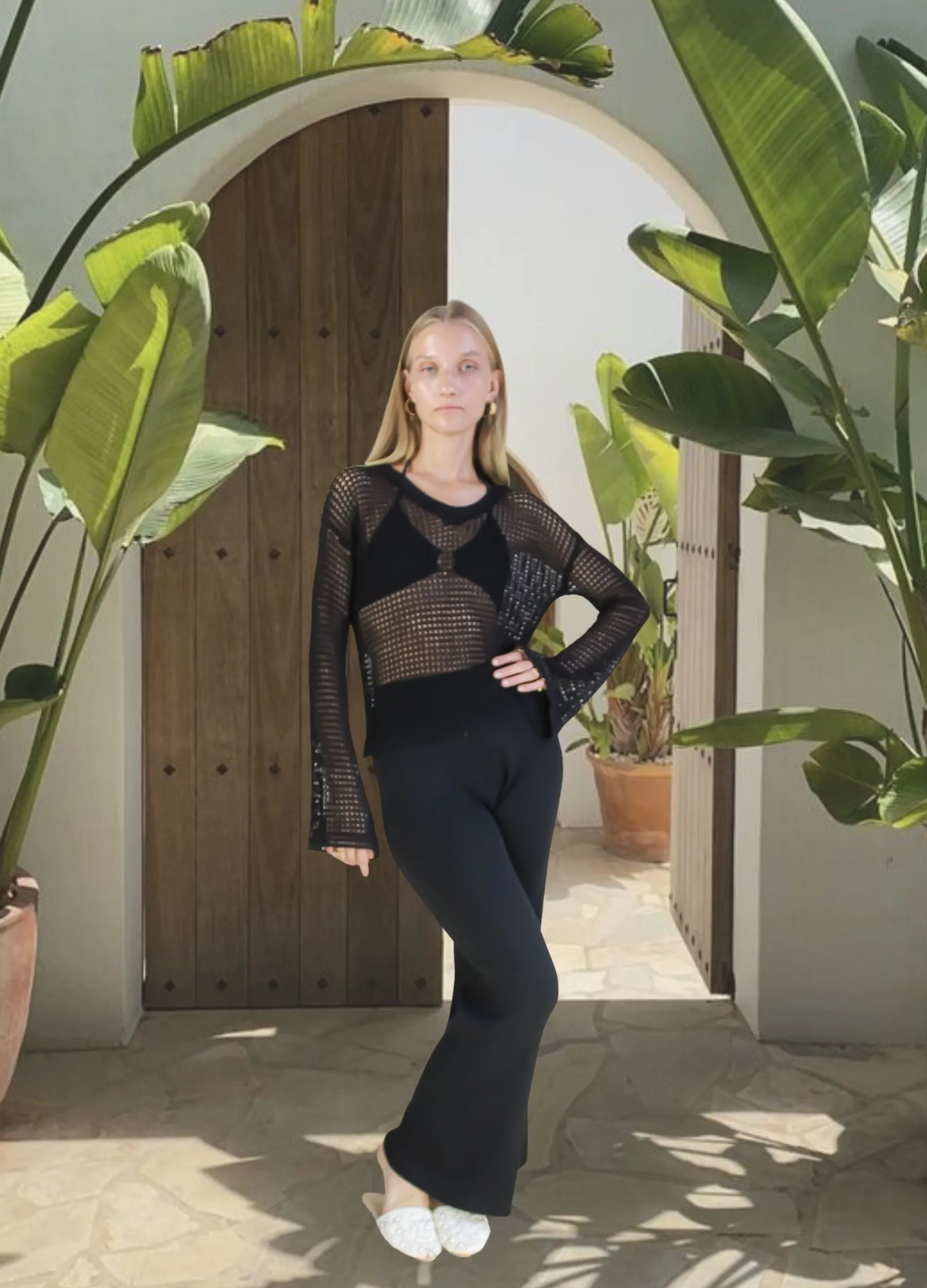 Zimmi Crochet Black Top