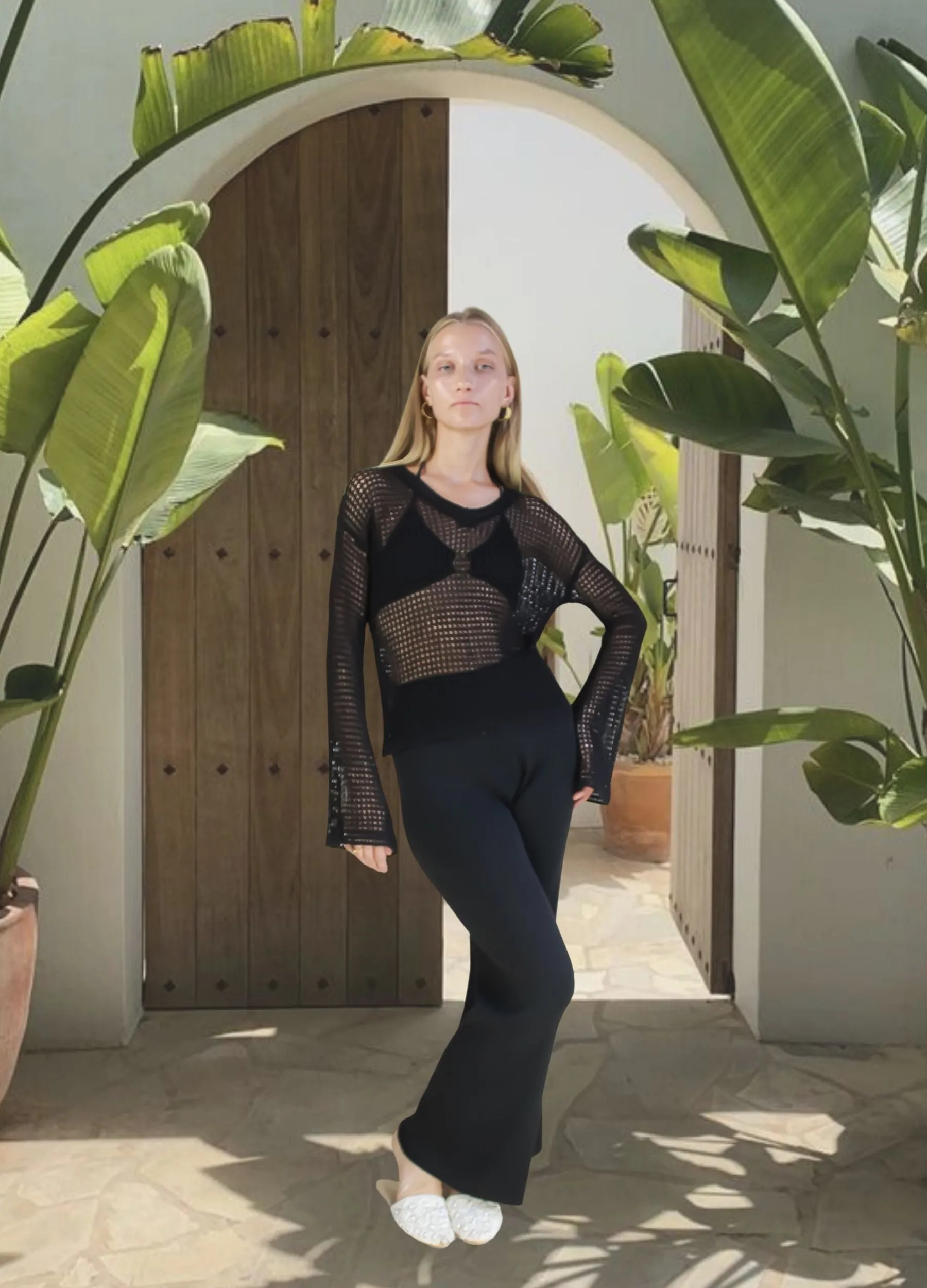 Zimmi Crochet Black Top