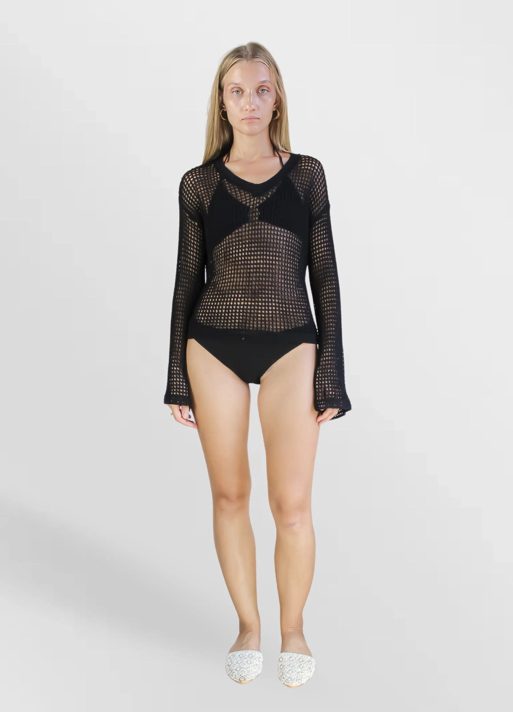 Zimmi Crochet Black Top