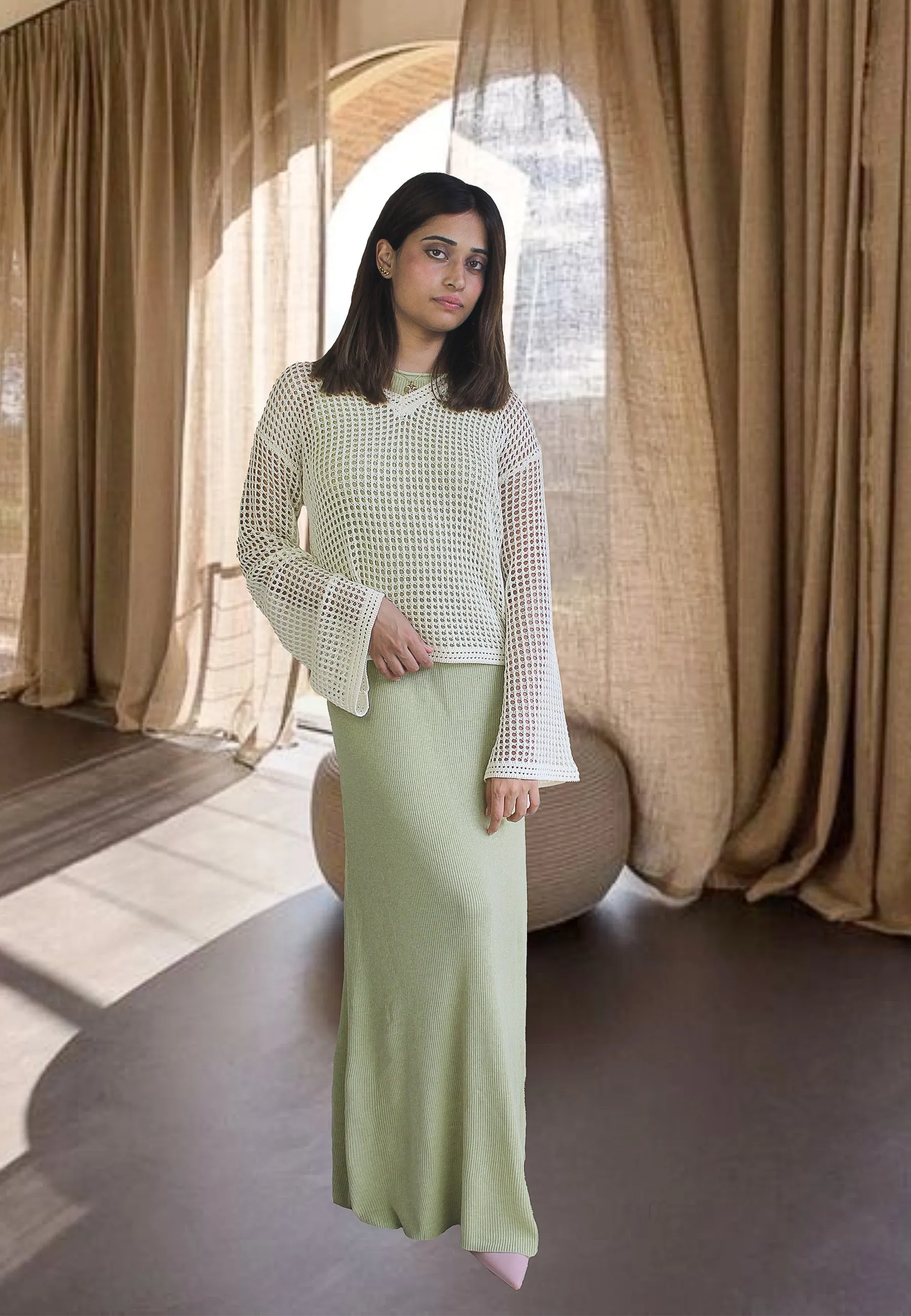 Zimmi Crochet Off-White Top