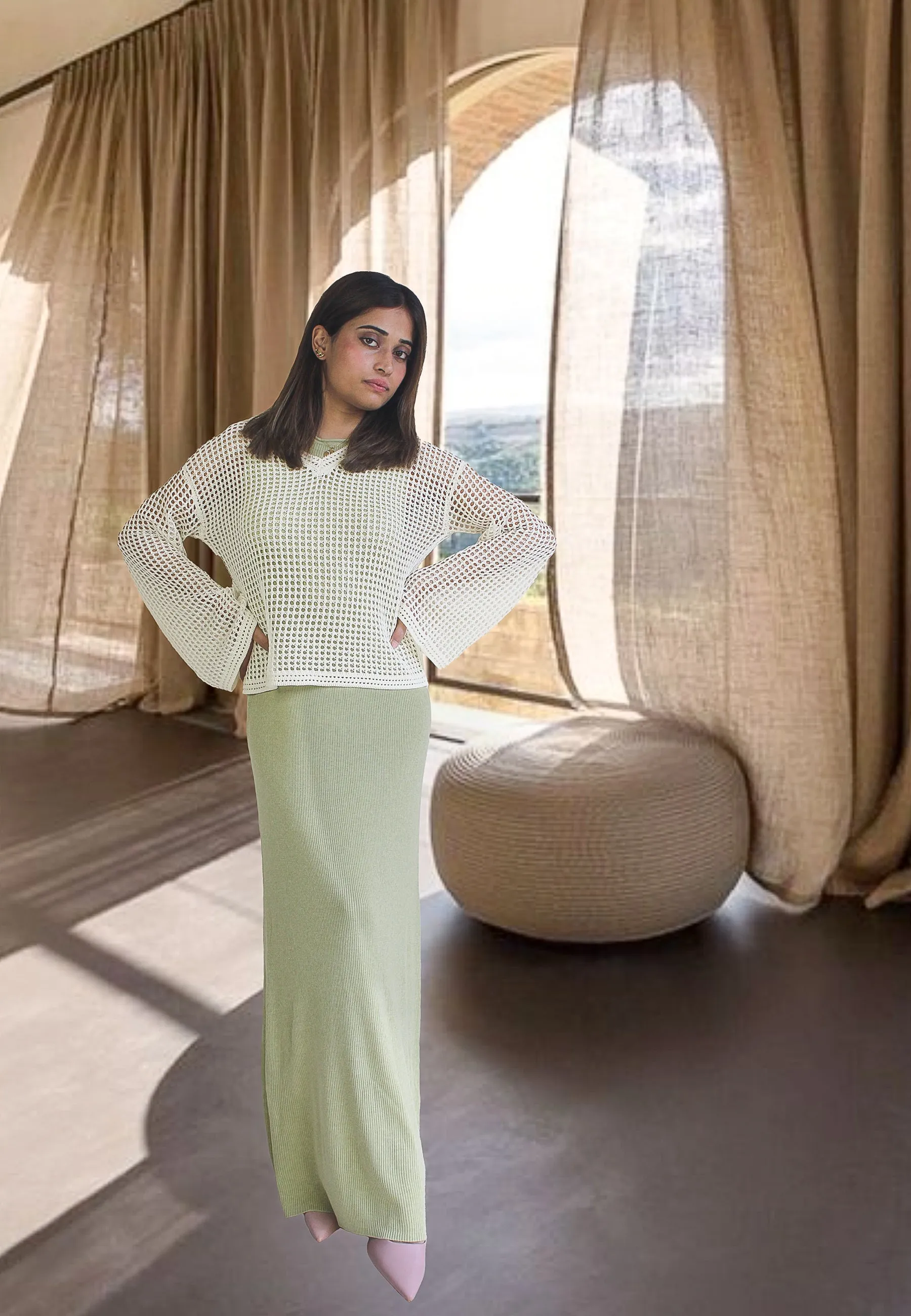 Zimmi Crochet Off-White Top
