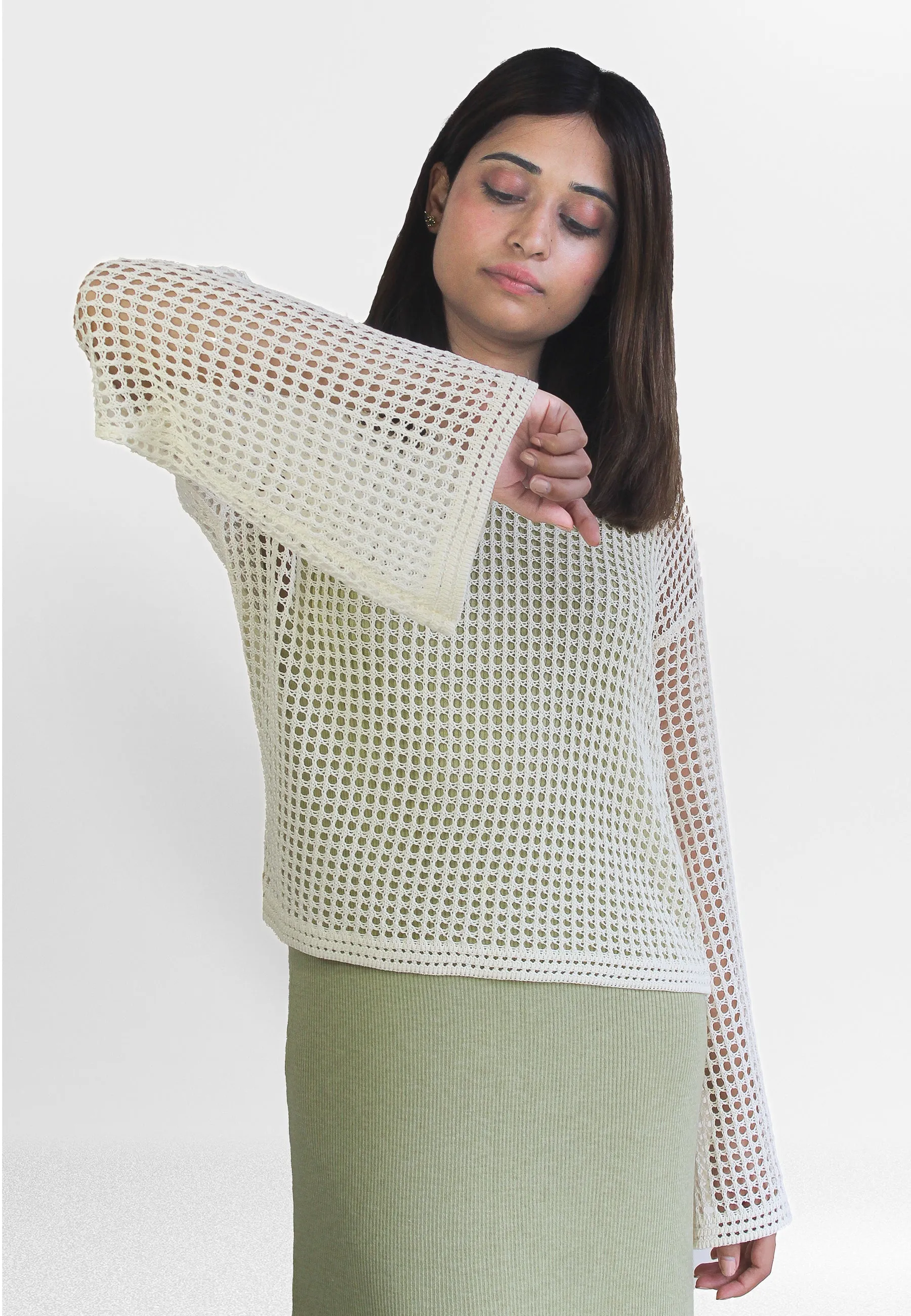 Zimmi Crochet Off-White Top