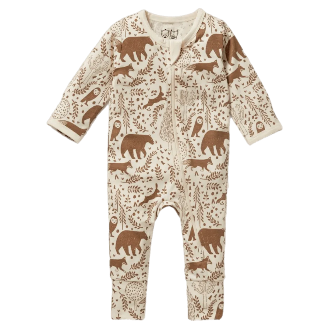 Zipsuit with Feet - Winter Forest